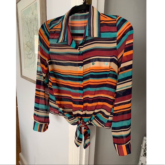 Multi color 3/4 sleeve top - Picture 1 of 2